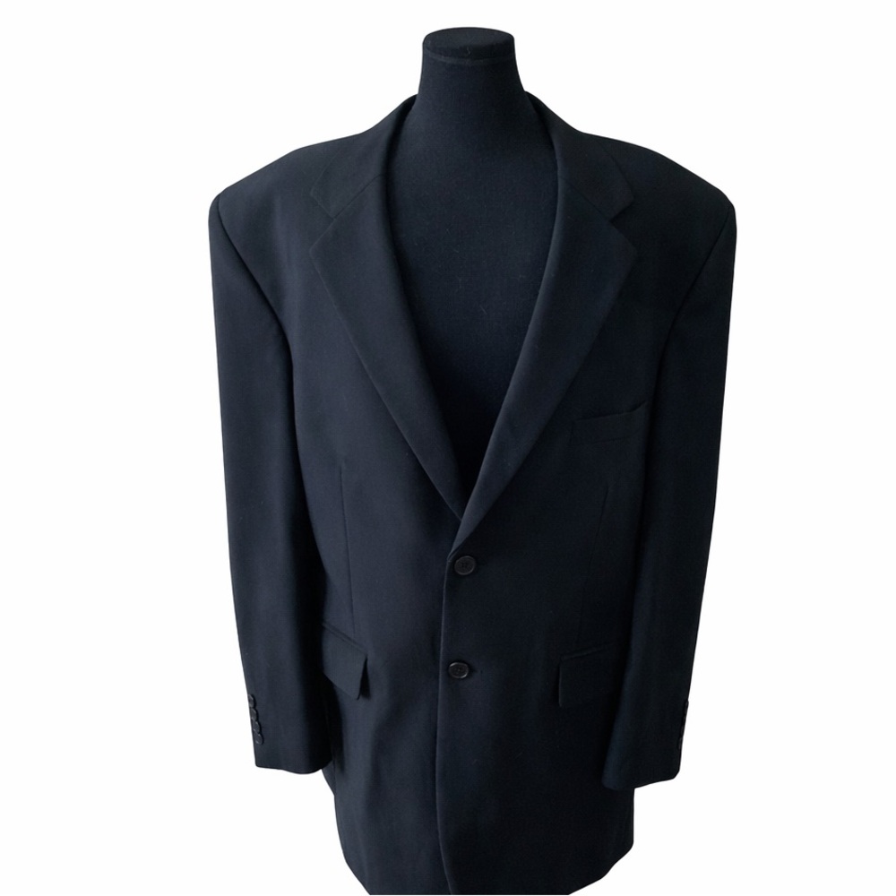 Capezio Black Merino Wool Sport Coat Blazer Men’s Hand Tailored 2 Button Classic